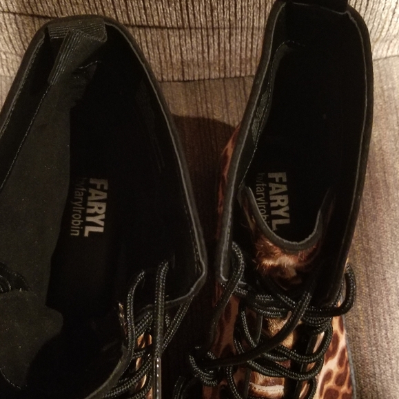 NWOT Faryl by Farylrobin Cammy Women's Boots Bronw Leopard Platforms Size 10 - Picture 6 of 8